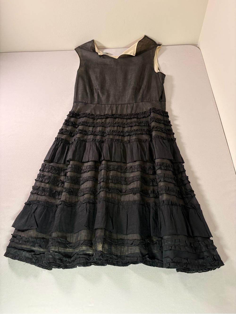 Women’s Black Ruffled Party Dress - Picture 4 of 4
